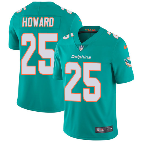 Nike Miami Dolphins #25 Xavien Howard Aqua Green Team Color Men Stitched NFL Vapor Untouchable Limited Jersey